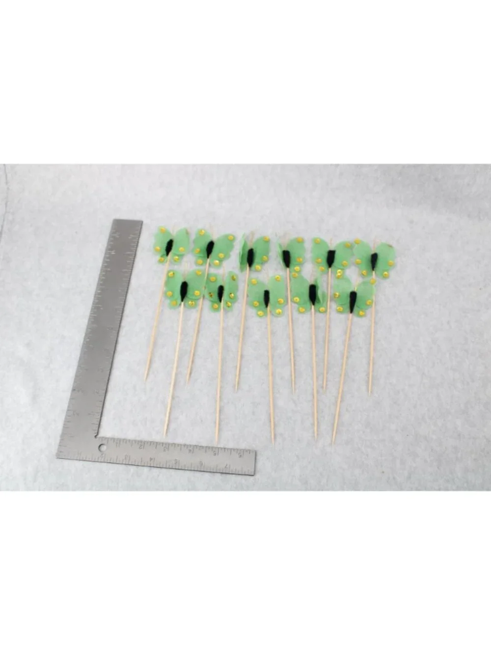 11 Green Butterfly Picks Pick Appetizer 94826 Vintage